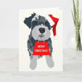 Festividades Cartão de Saudação de Papai Noel de Cachorro de Na
