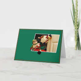 Festividades Cartão de Saudação de Papai Noel e Neve