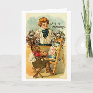 Festividades Cartão de Saudação de Páscoa do Artista Bunny