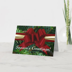 Festividades Cartão de saudação de Pine/Dourado/Red Arco Season