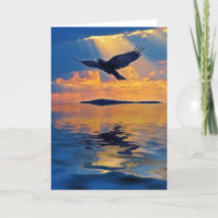 Cartão de Saudação de Raven & Sunset Birdlover