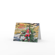 Cartão de Saudação de Reindeer de Férias Feliz