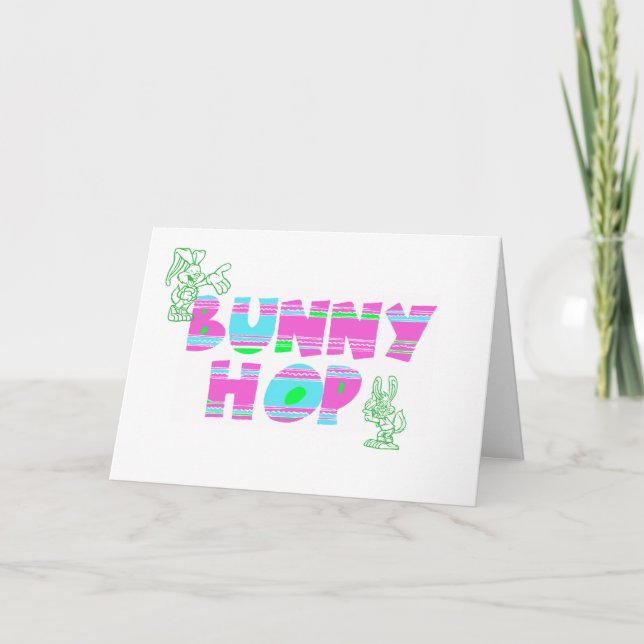 Festividades Cartão de Saudação de Salto Bunny (Frente)