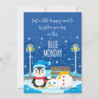 Cartão de Saudação de Segunda-feira Azul