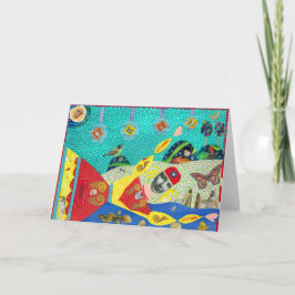 Festividades Cartão de Saudação de Senhora Flutuante