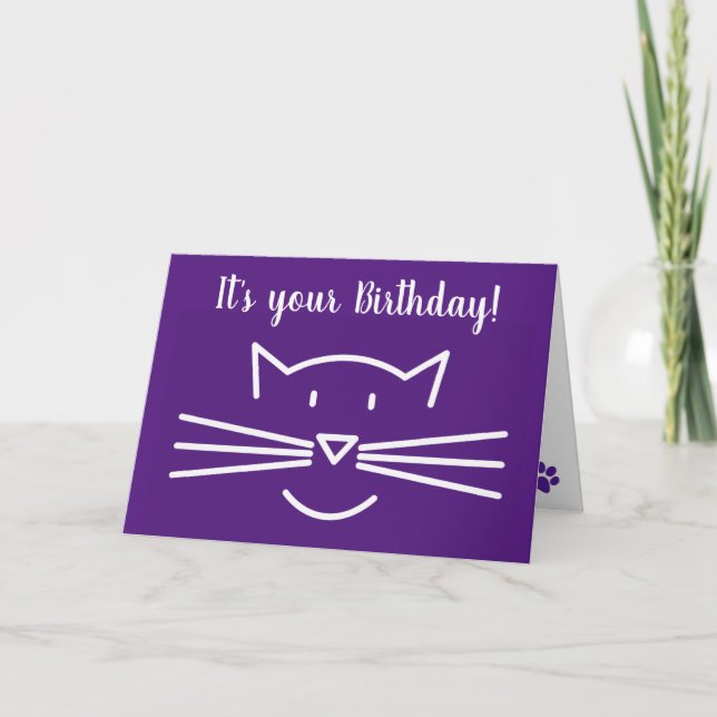 Festividades Cartão de saudação Design de Whiskers Cat (Frente)