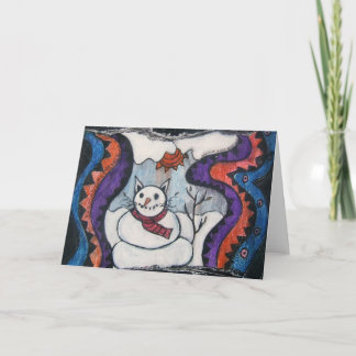 Festividades cartão de saudação do gato-da-neve