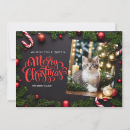 Festividades cartão de saudação do gato xmas