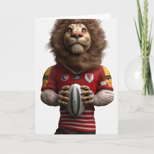 Festividades Cartão de Saudação do Lion de Rugby (Frente)