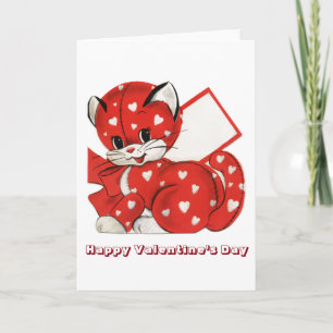 Festividades Cartão de Saudação do Namorados Red Kitten
