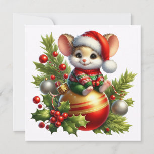 Festividades Cartão de Saudação do Rato de Natal