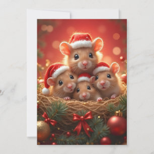 Festividades Cartão de Saudação do Rato de Natal