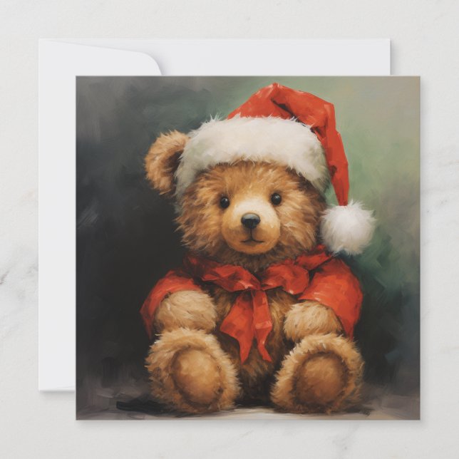 Festividades Cartão de Saudação do Urso de Natal (Frente)