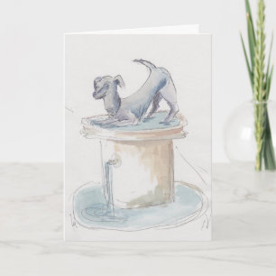 Festividades Cartão de Saudação "Dog Watercolor Sketch/Londo