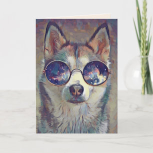 Festividades cartão de saudação dos óculos doggie