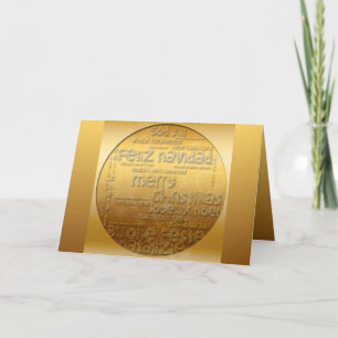 Festividades Cartão de Saudação Dourado Internacional da Navida