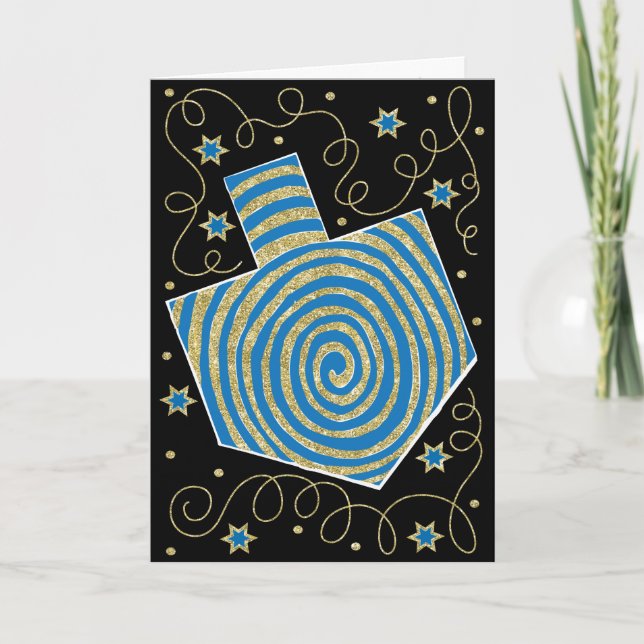 Festividades Cartão de Saudação "Dreidel PinWheel" com Envelope (Frente)