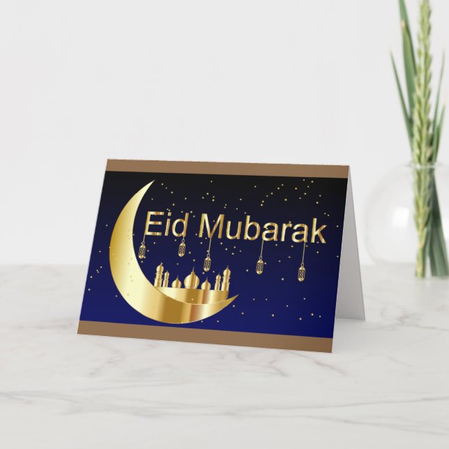 Festividades cartão de saudação eid mubarak  (Frente)