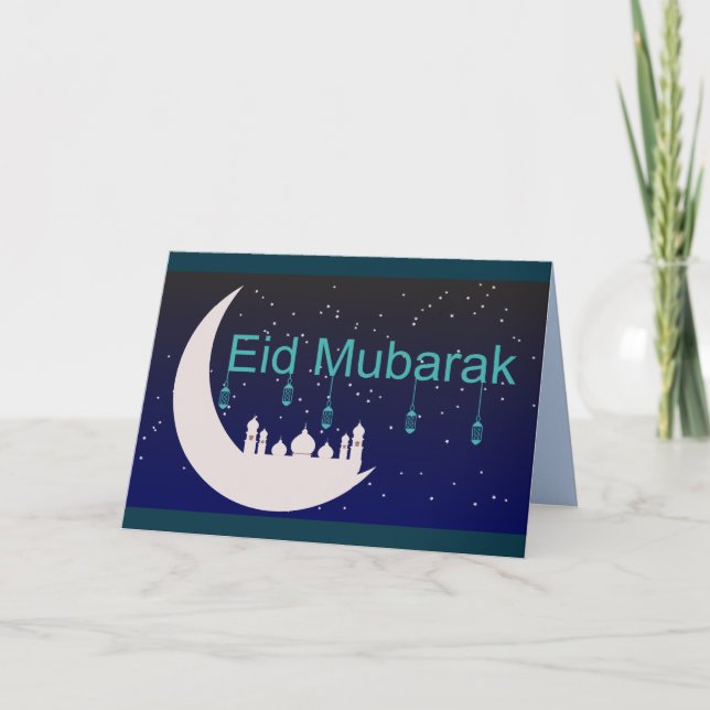Festividades cartão de saudação eid mubarak (Frente)