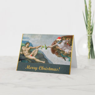 Festividades Cartão de Saudação Engraçado do Natal Michelangelo