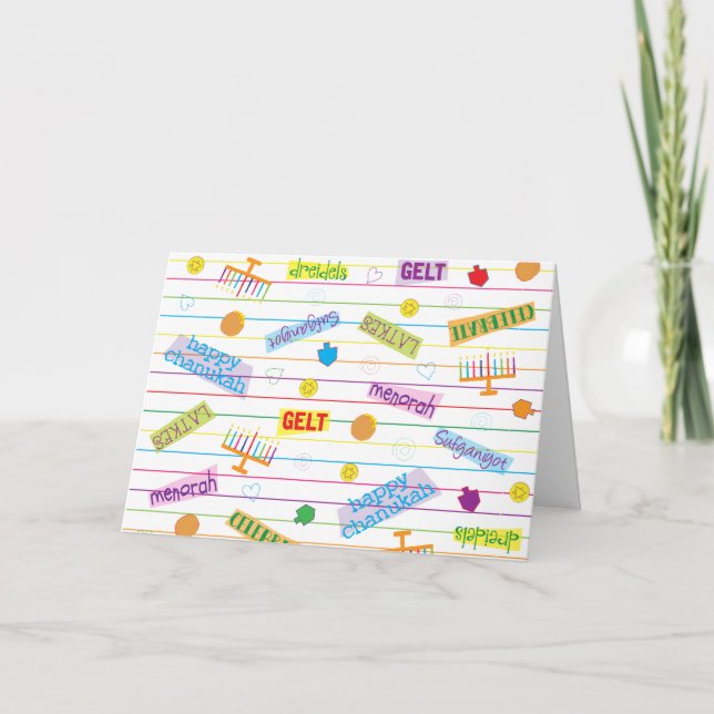 Festividades Cartão de Saudação/Envelope Chanukah "Partido Hanu (Frente)