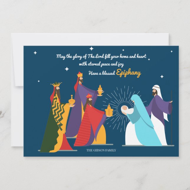 Festividades Cartão de Saudação Epiphany Abençoado (Frente)