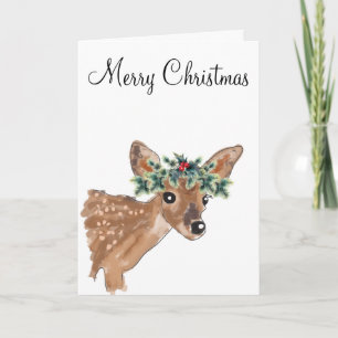 Festividades Cartão de Saudação Fawn Deer Christmas
