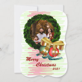 Festividades Cartão de Saudação Flat Wreath de Natal