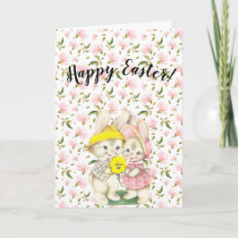 Festividades Cartão de Saudação Floral de Casal primavera Bunny