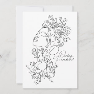 Festividades Cartão de saudação floral mínimo branco Abstrato