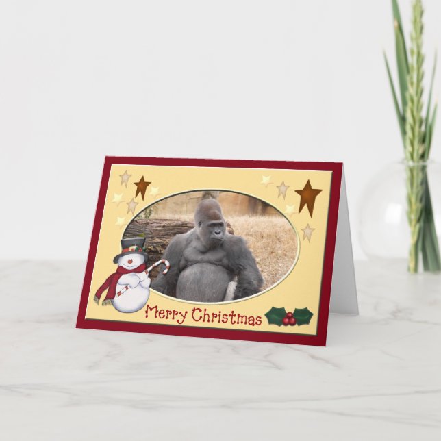 Festividades Cartão de Saudação Gorilla Christmas (Frente)