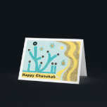 Festividades Cartão de Saudação Hanukkah/Chanukah/Envelope Azul<br><div class="desc">Cartão de Saudação Hanukkah/Chanukah com Envelope Branco Azul/Dourado. Projetado com menorahs, sonhos e estrelas de Davids no fundo de dourados e azuis. Personalize eliminando, "Happy Chanukah" e escolhendo o seu estilo de letra, cor, tamanho e texto favoritos. Use a página dentro do vazio para expressar seus melhores desejos para um...</div>