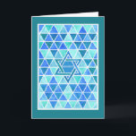 Festividades Cartão de Saudação Hanukkah com Estrela de David P<br><div class="desc">Um cartão de saudação Hanukkah com uma estrela de David,  de um design pintado à mão por Judy Adamson. Sinta-se à vontade para alterar ou apagar a saudação do dentro.</div>