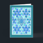 Festividades Cartão de Saudação Hanukkah com Estrela de David P<br><div class="desc">Um cartão de saudação Hanukkah com uma estrela de David,  de um design pintado à mão por Judy Adamson. Sinta-se à vontade para alterar ou apagar a saudação do dentro.</div>
