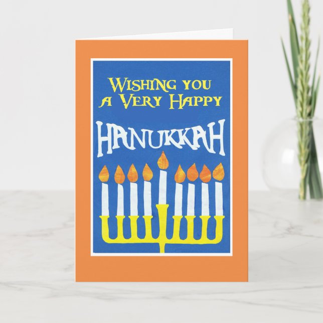 Festividades Cartão de Saudação Hanukkah com Menorah (Frente)