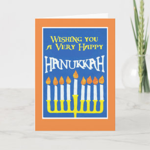 Festividades Cartão de Saudação Hanukkah com Menorah