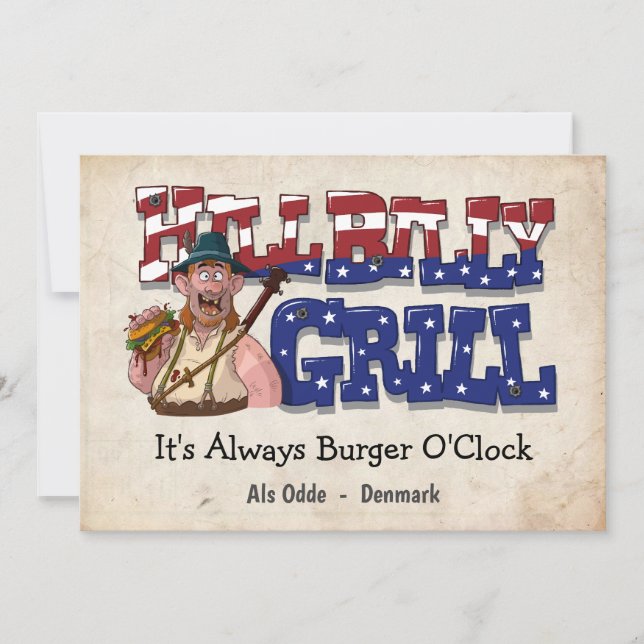 Festividades Cartão de Saudação HillBilly Grill Dinamarca! (Frente)