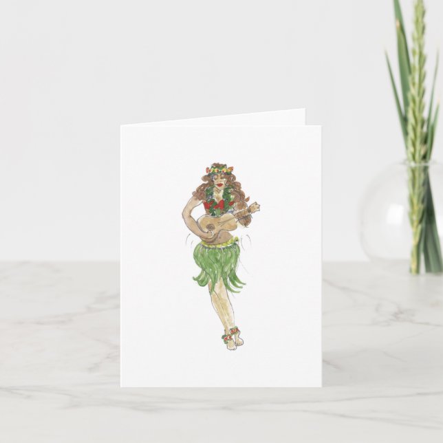 Festividades Cartão de saudação "Hula Girl" (Frente)