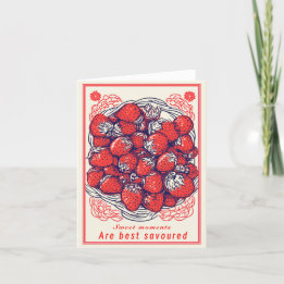Festividades Cartão de Saudação Momentos Doces de Morango Fofos