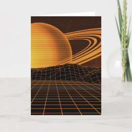 Festividades Cartão de Saudação Orange Retrowave