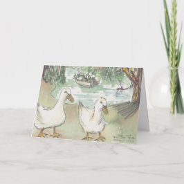 Festividades Cartão de Saudação "Patos de Aquarela Esboço/Paris