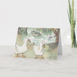 Festividades Cartão de Saudação "Patos de Aquarela Esboço/Paris