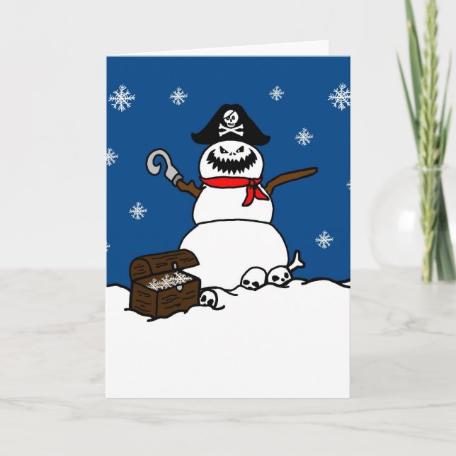 Festividades Cartão de Saudação Pirata de Natal (Frente)
