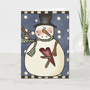 Festividades Cartão de Saudação Prim Winter Snowman design2