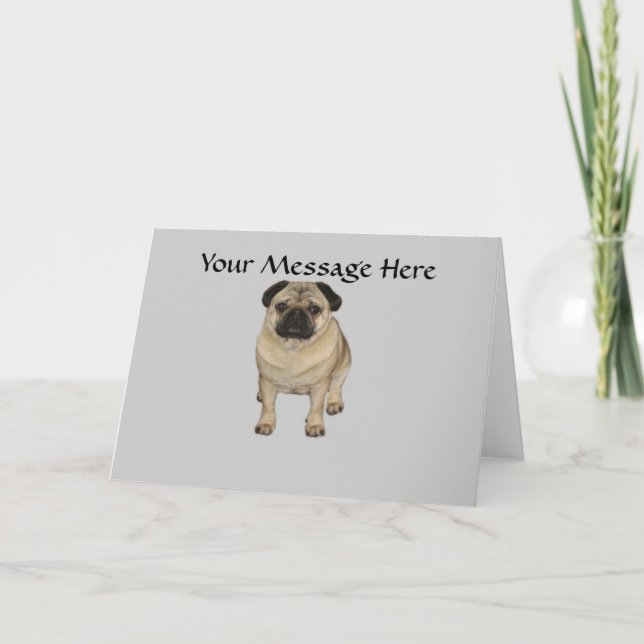Festividades Cartão de Saudação Pug (Frente)