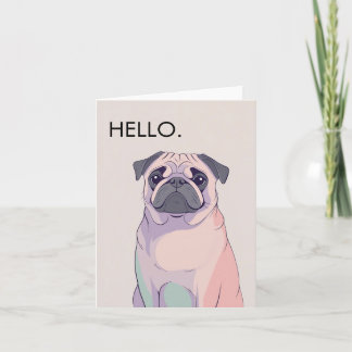 Festividades Cartão de Saudação Pug – Arte Retro de Cachorro –