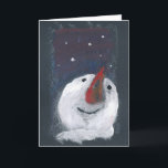Festividades Cartão de Saudação Refletivo Snowman<br><div class="desc">Uma pintura da autora Michelle Tocher,  escritora de livros míticos e curso de escrevendo de conto de fadas online WonderLit.com. Um presente perfeito para pessoas que pensam carinhosamente em amigos durante a temporada de inverno.</div>