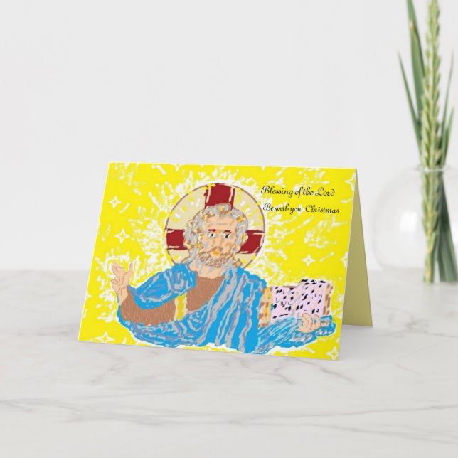 Festividades Cartão de Saudação Religioso de Natal (Frente)