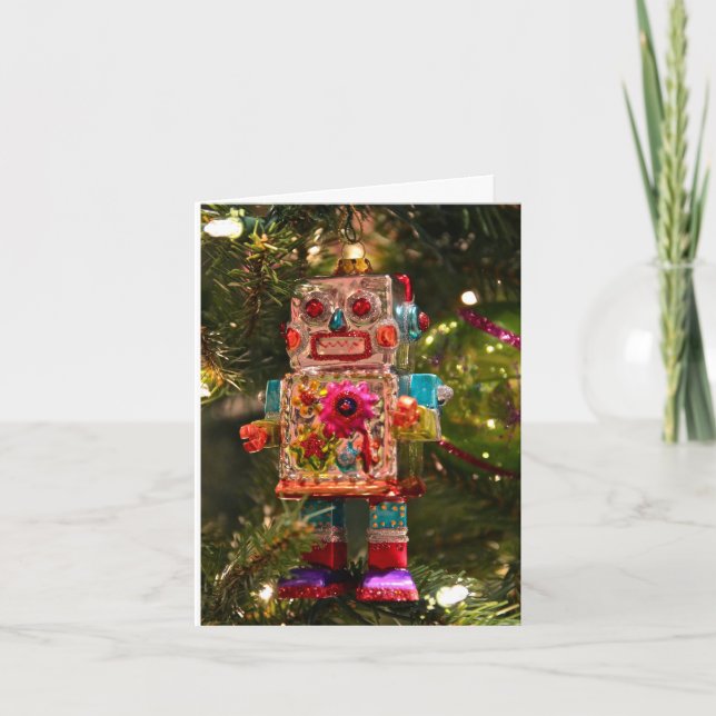Festividades Cartão de Saudação Retroativa Robot (Frente)