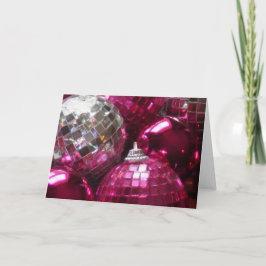 Festividades Cartão de saudação Rosa Baubles